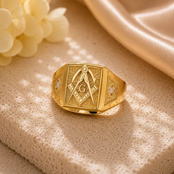 Masonic gold ring by Monte Trevi
