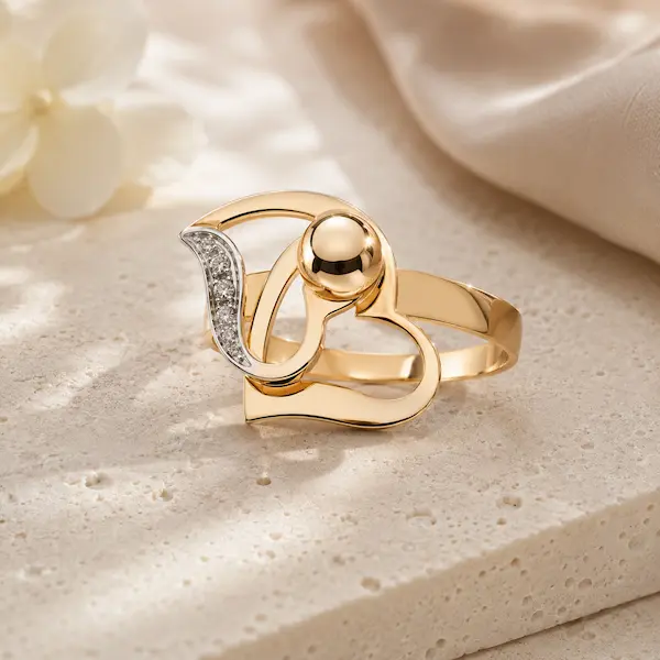 A personalized Monte Trevi ring on an elegant off white coral table